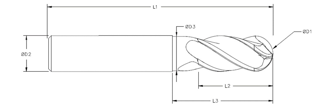 Hrc 55~58 End Mill & Ball Nose-2/4 Flute